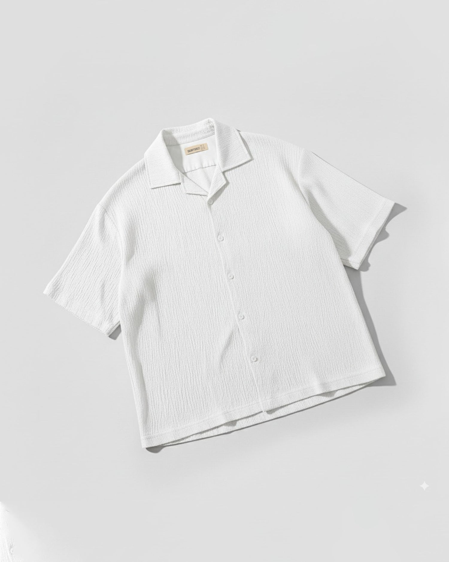 Oversize Woven Lycra Shirt - White