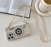 White Retro Camera Crossbody Phone Case