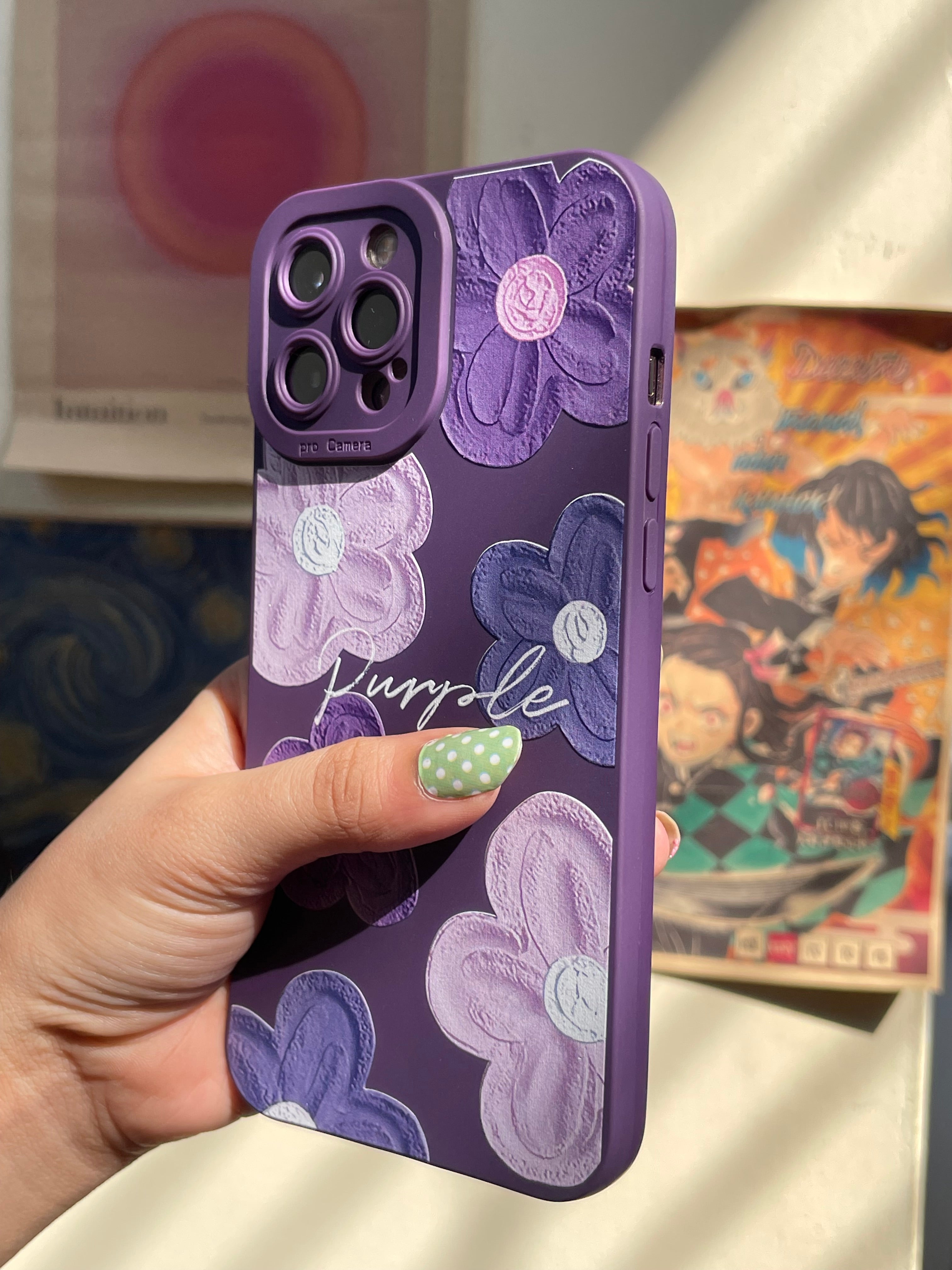 Indigo Purple Floral Mobile Case