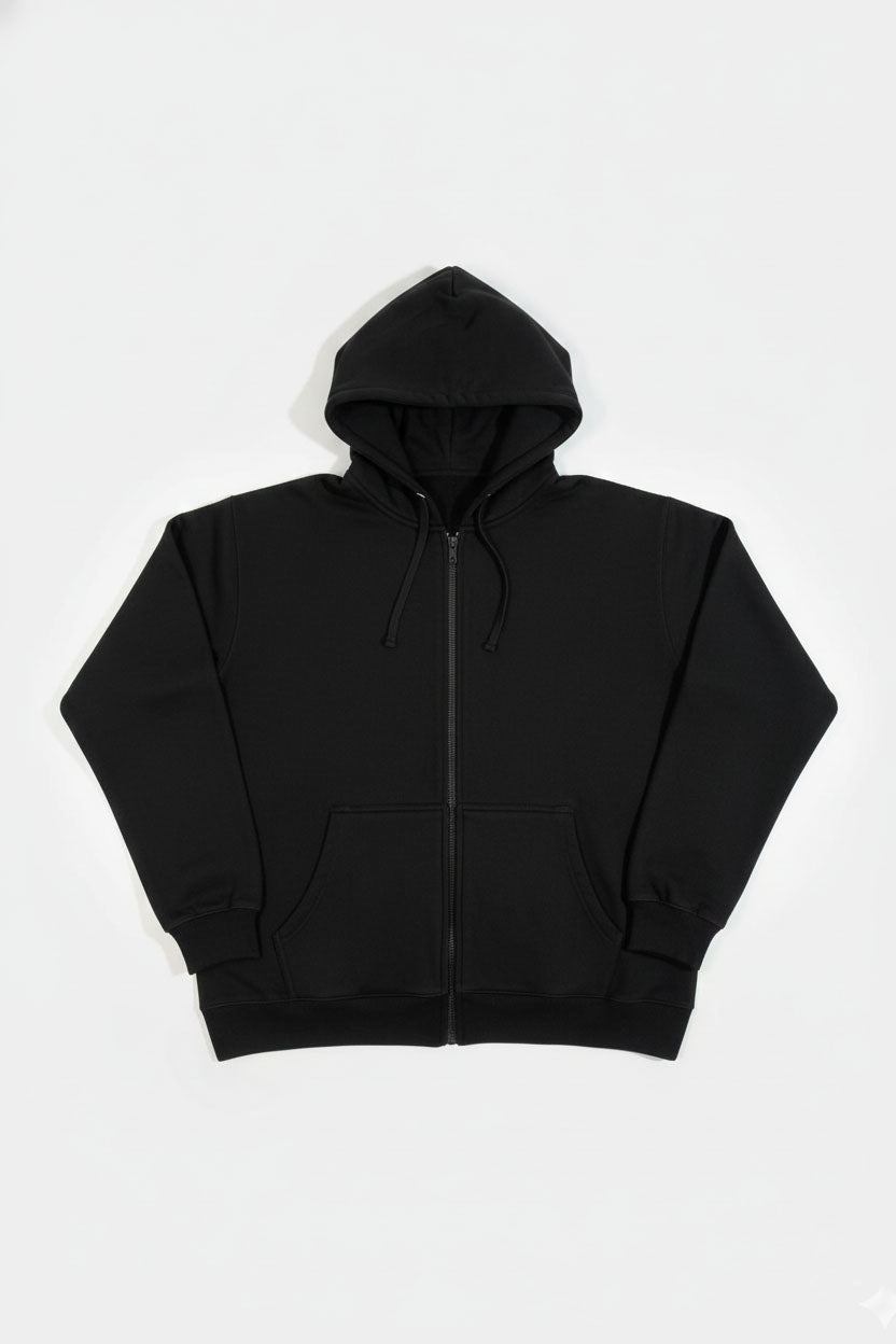 Black Zipper Hoodie