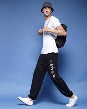 Black Space Patch Baggy Trouser