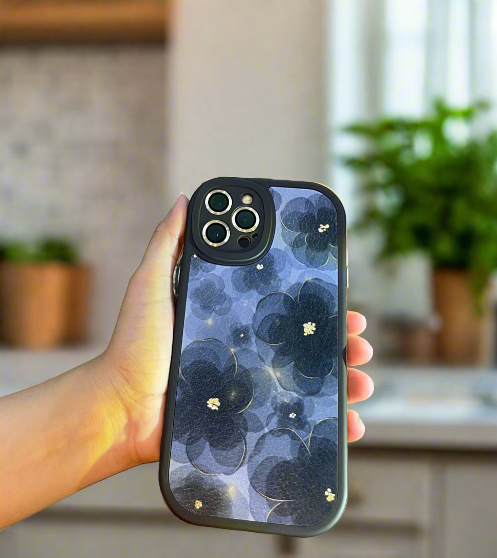 Black Floral Mobile Case