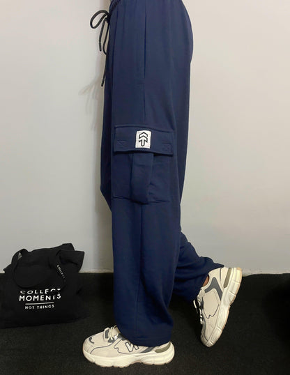 Navy Blue Cargo Baggy Trouser - Surteez