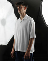 ‍Oversize Woven Lycra Shirt - White (100% off)