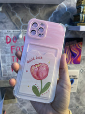 Flower Wallet Card Slot Mobile Case