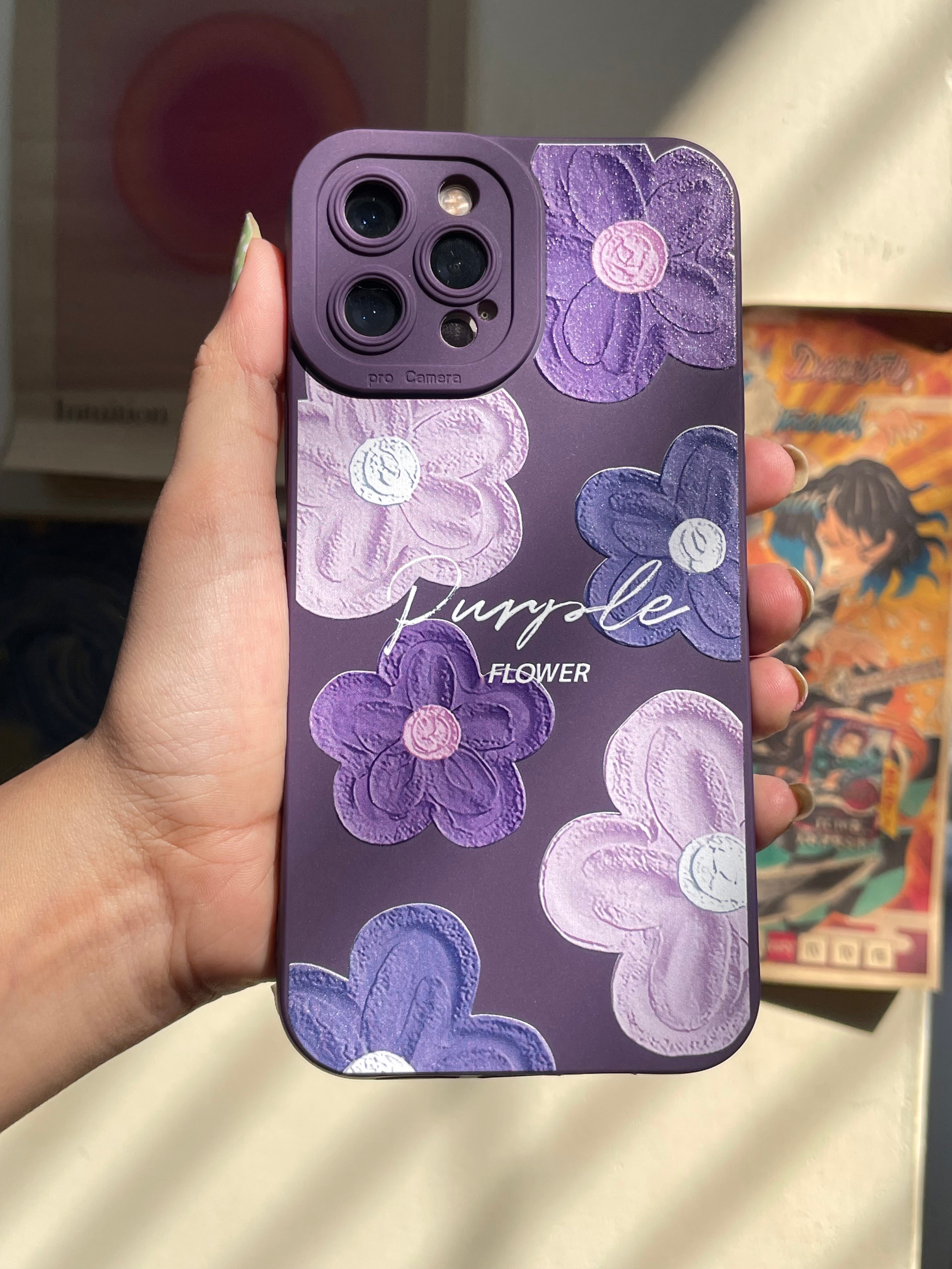 Indigo Purple Floral Mobile Case