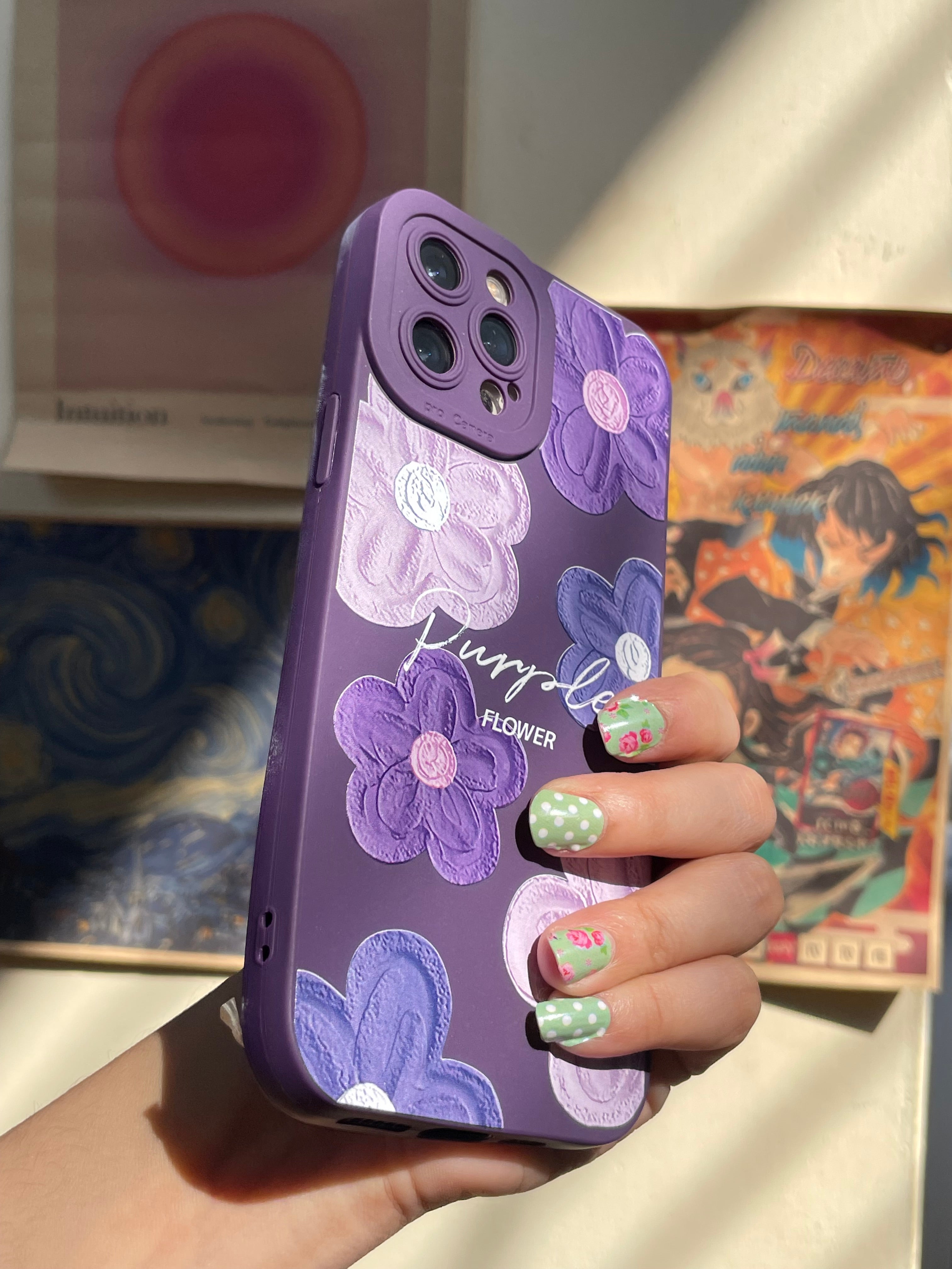 Indigo Purple Floral Mobile Case