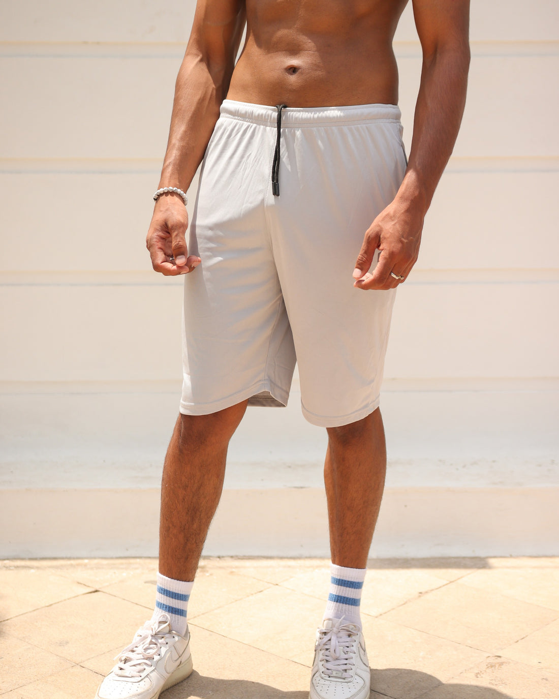 Light Grey Quick Dry Shorts.