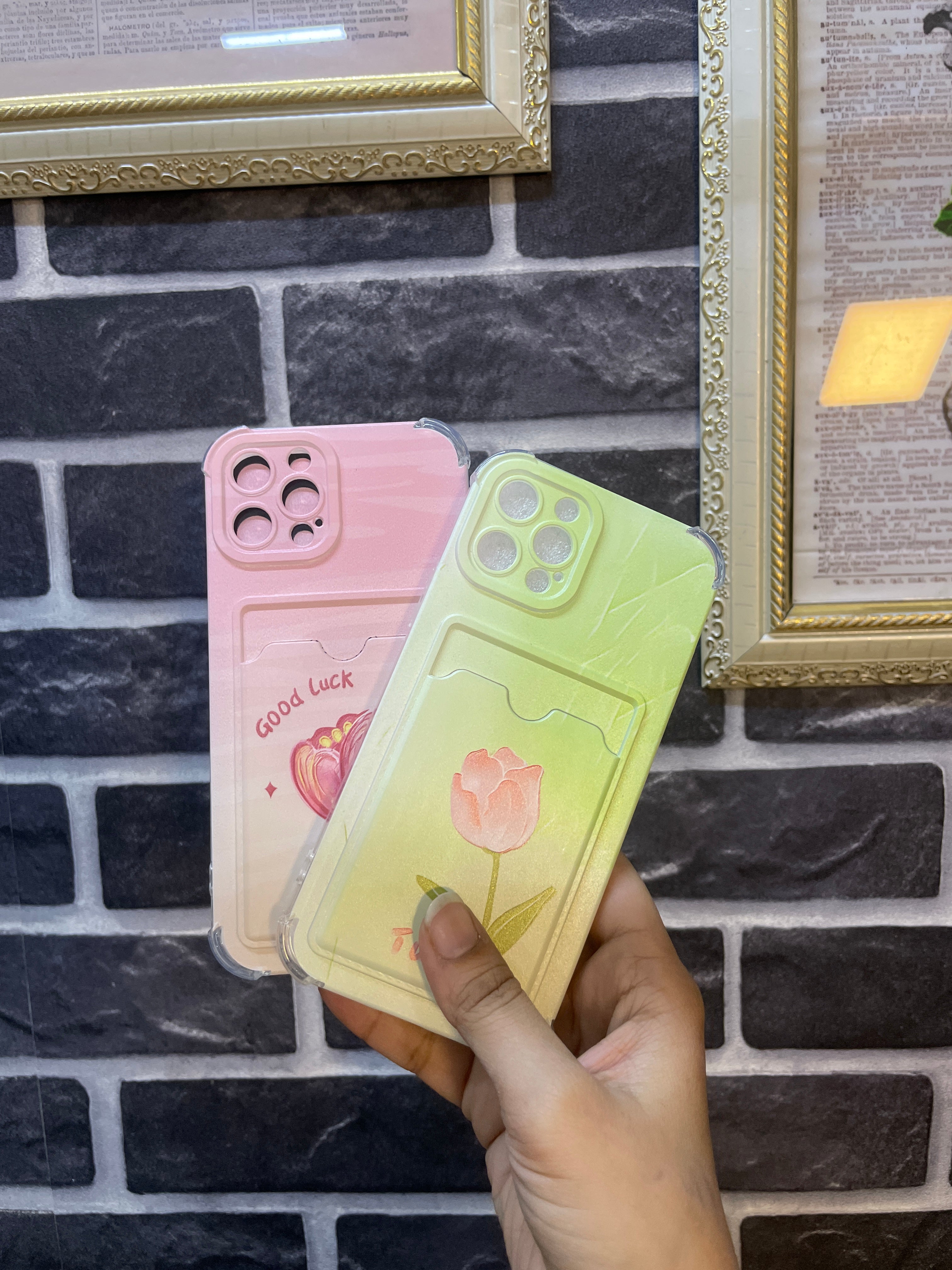 Flower Wallet Card Slot Mobile Case