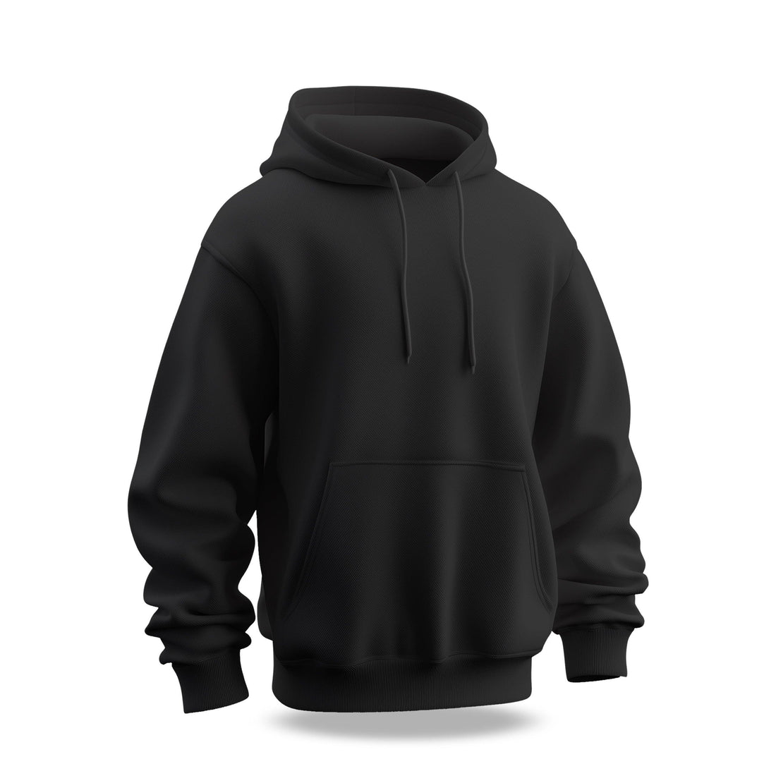 Jet Black Plain Hoodie