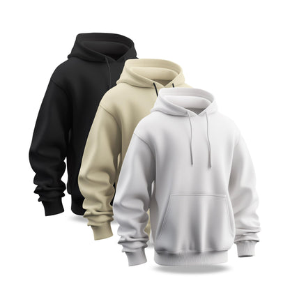 Pack of 3 Plain Hoodie