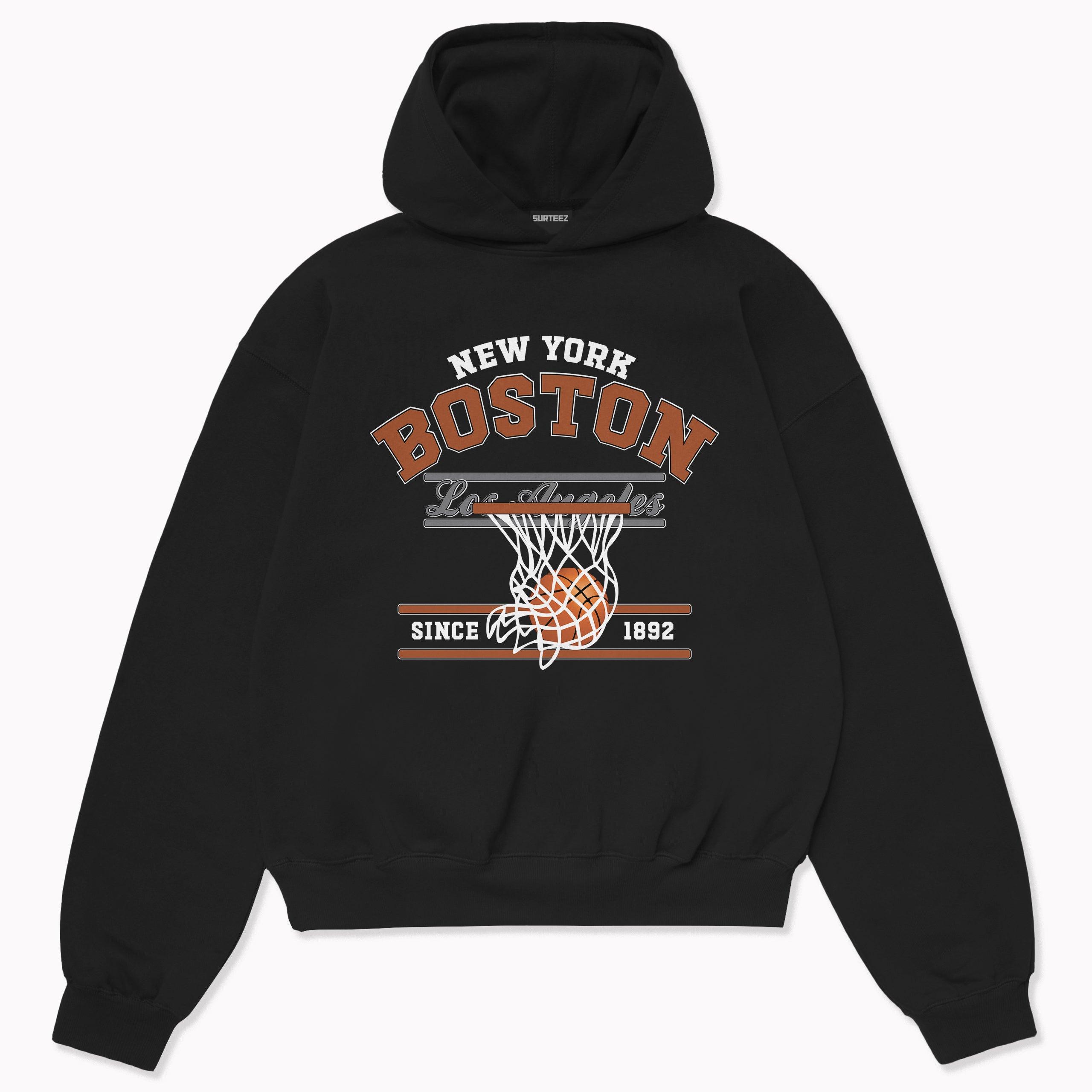 Oversize Boston Basketball Hoodie - Surteez