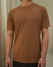 Imported Lycra Textured Tee - Camel Brown