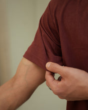 Imported Lycra Textured Tee - Dusty Rose