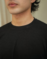 Imported Lycra Textured Tee - Black