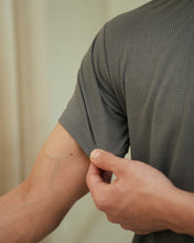 Imported Lycra Textured Tee - Slate Grey