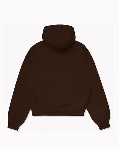 Oversize Dark Brown Plain Hoodie
