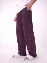 Washed Cotton Trouser - Burgundy