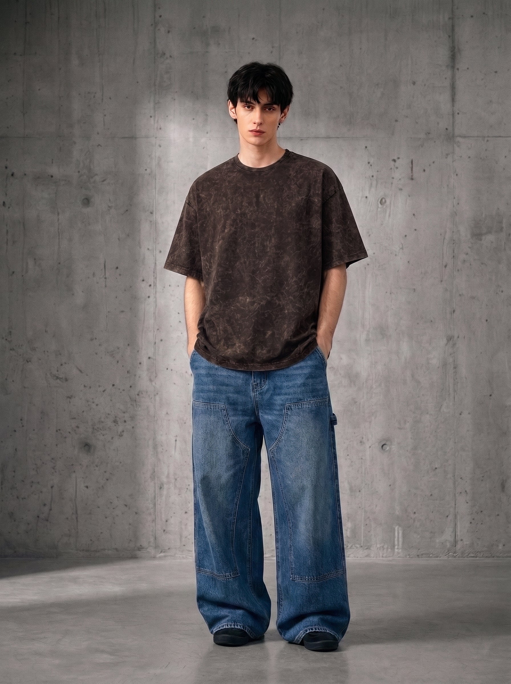 Washed Oversized Dark Brown