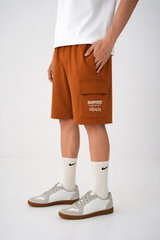 Rust Terry Cargo 3 Quarter Shorts