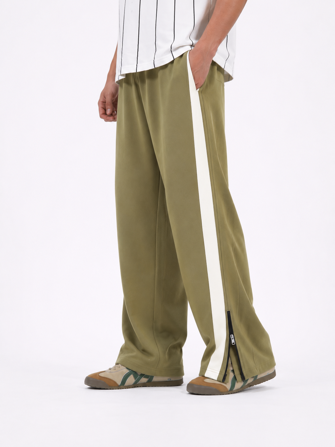 Ranger Side Stripe Zipper Baggy Trousers