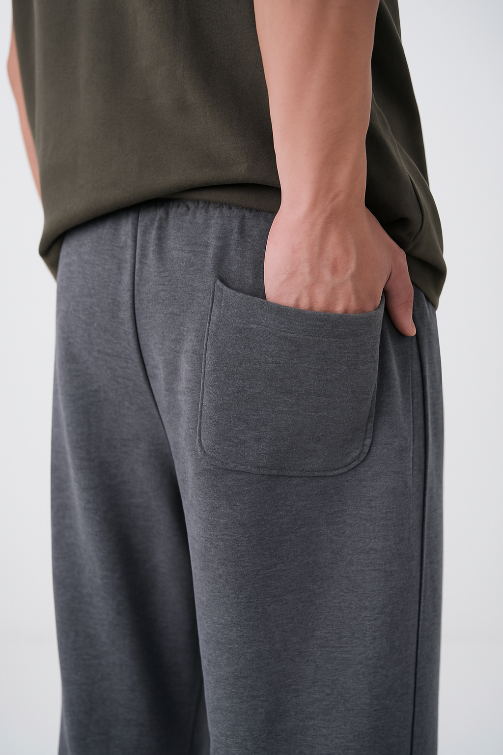 Charcoal Straight Piping Trouser