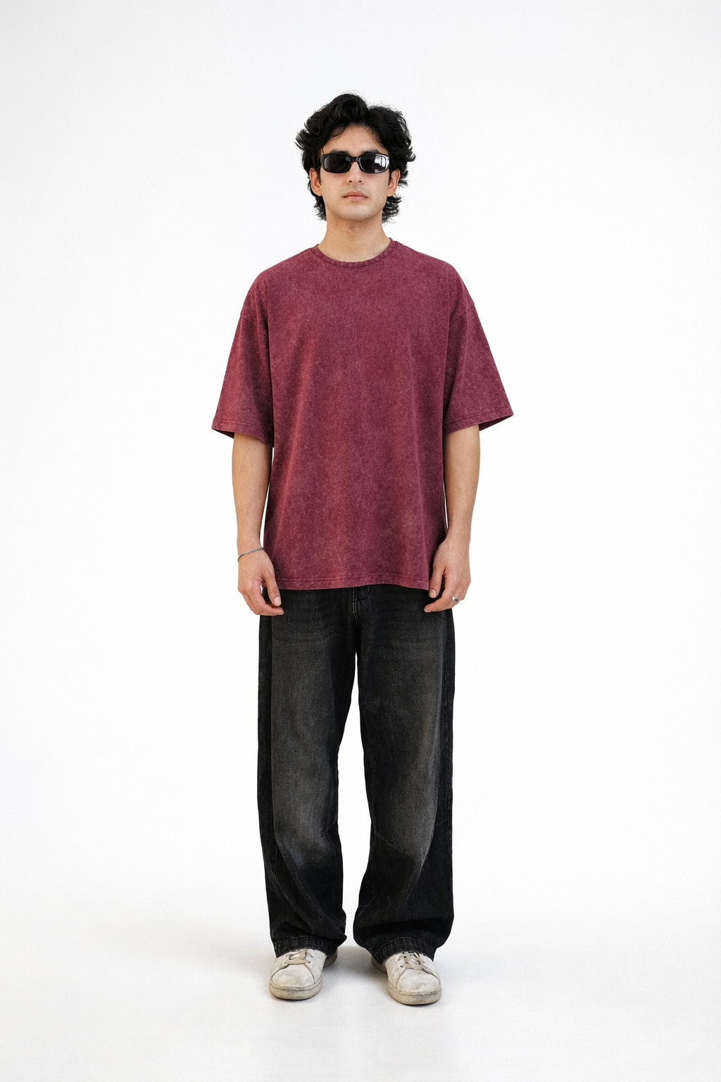 Washed Oversized Vintage Burgundy