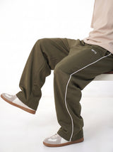 Olive Baggy Piping Trouser