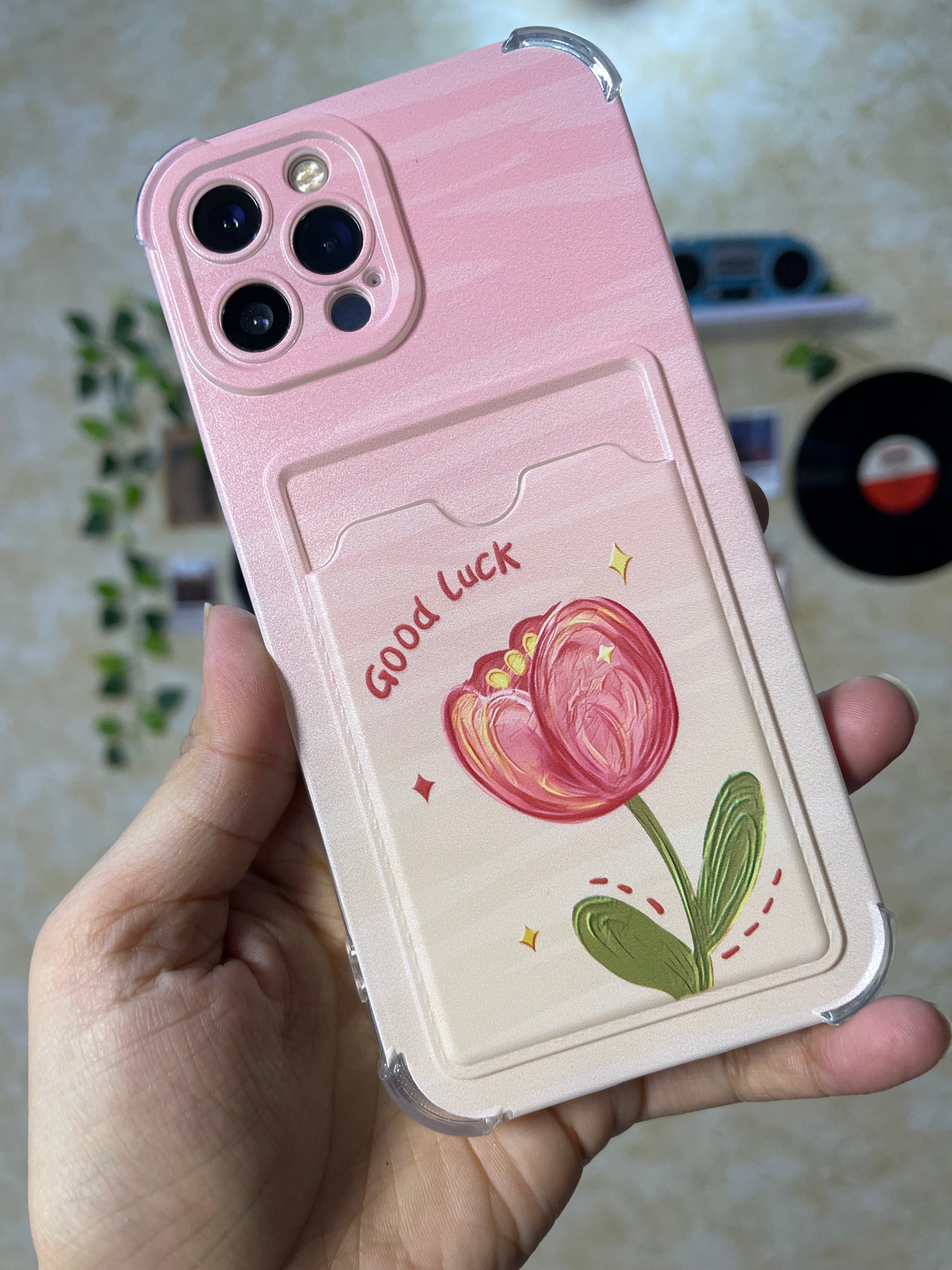 Flower Wallet Card Slot Mobile Case