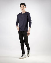 Navy Blue Henley F/S - Surteez