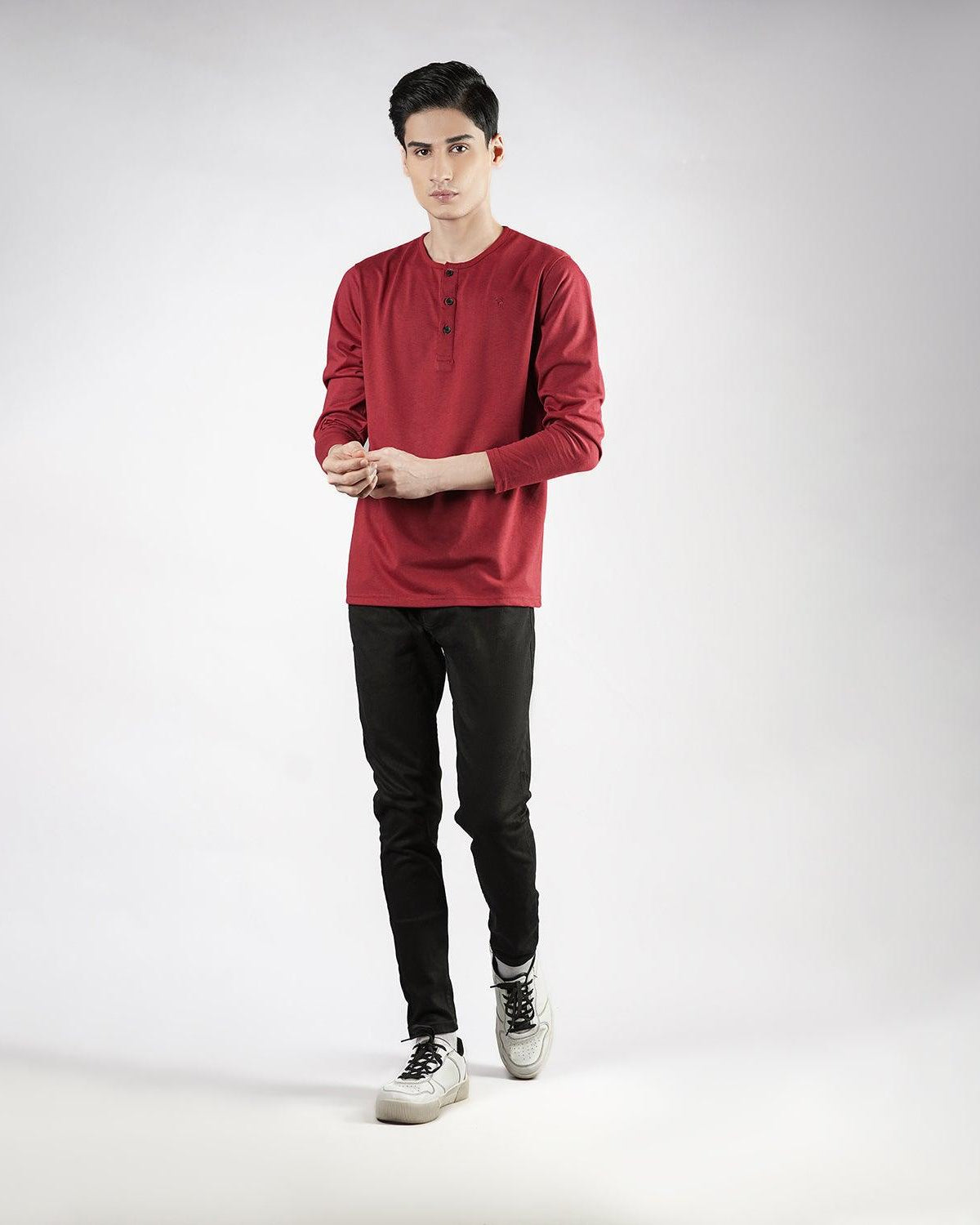 Maroon Henley F/S - Surteez