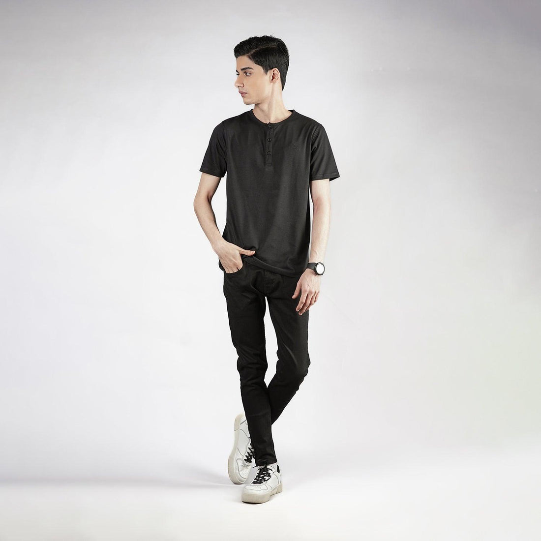 Black Henley H/S - Surteez