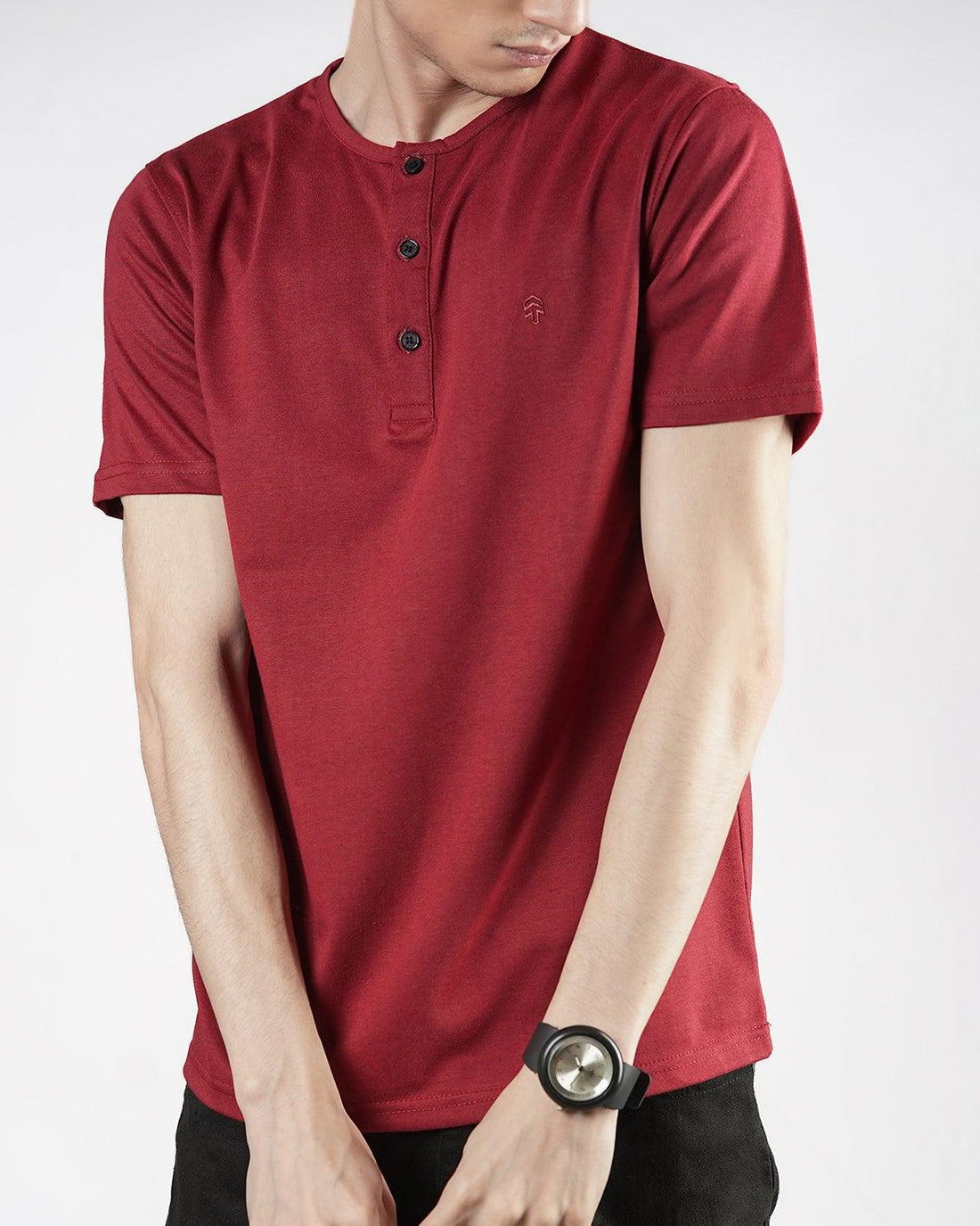 Maroon Henley H/S - Surteez