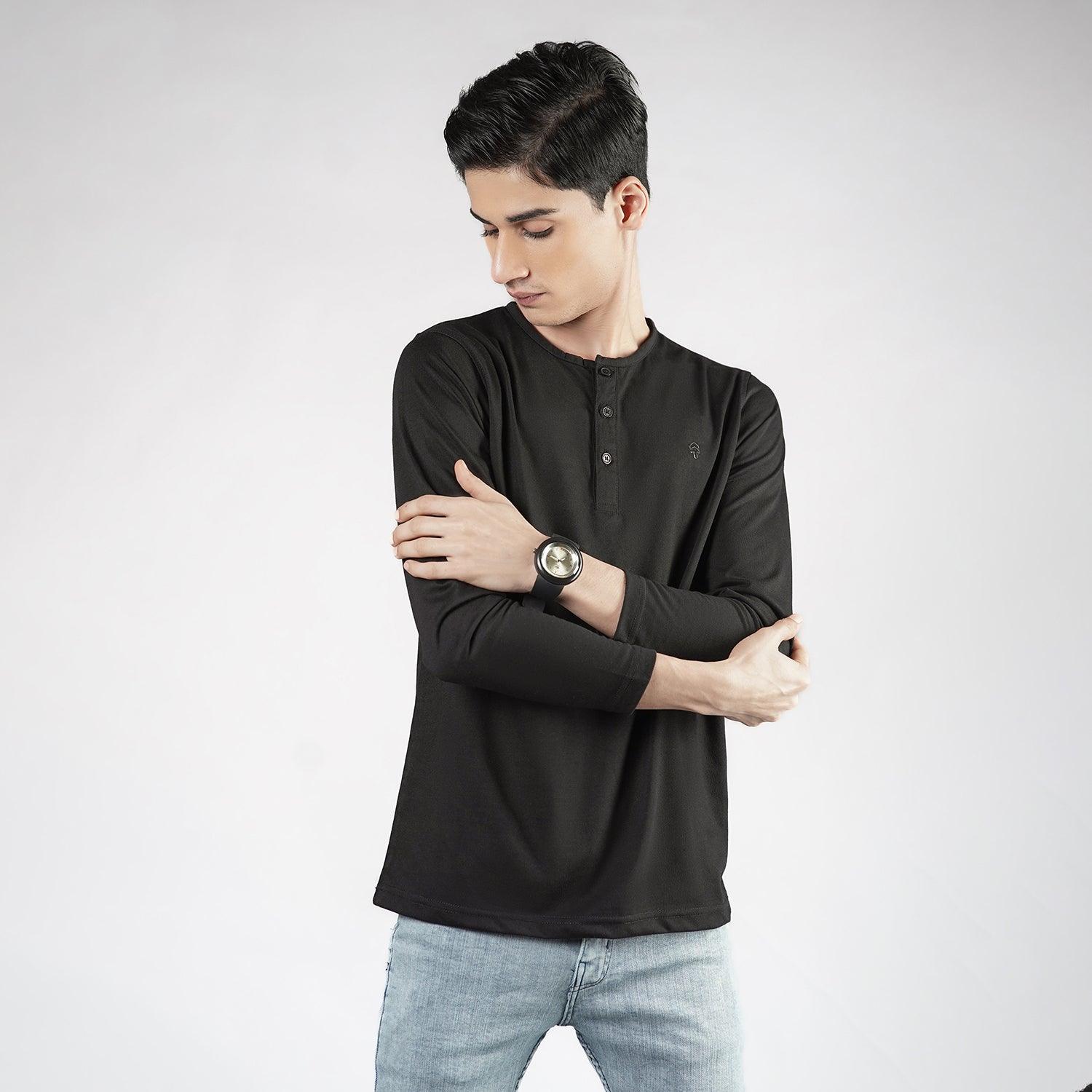 Black Henley F/S - Surteez