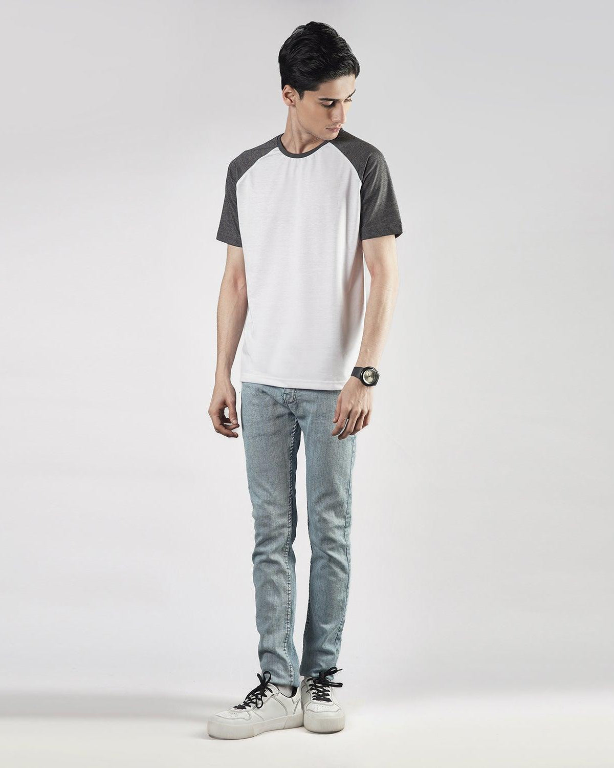Charcoal White Raglan - Surteez