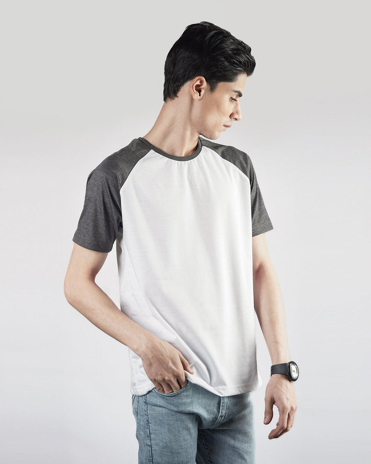 Charcoal White Raglan - Surteez