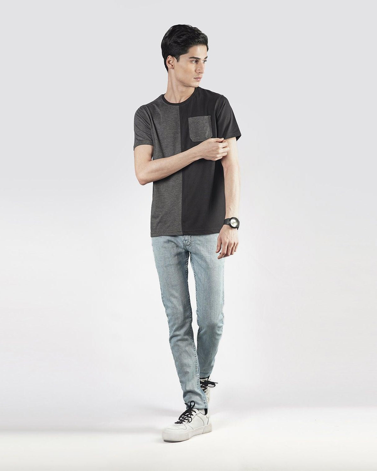 Black Charcoal Cut & Sew Tee - Surteez