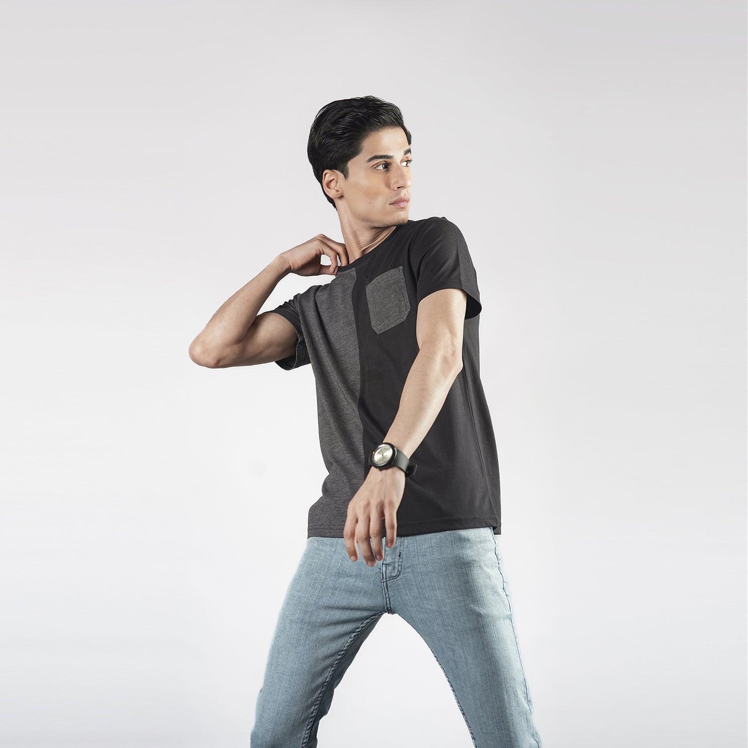 Black Charcoal Cut & Sew Tee - Surteez