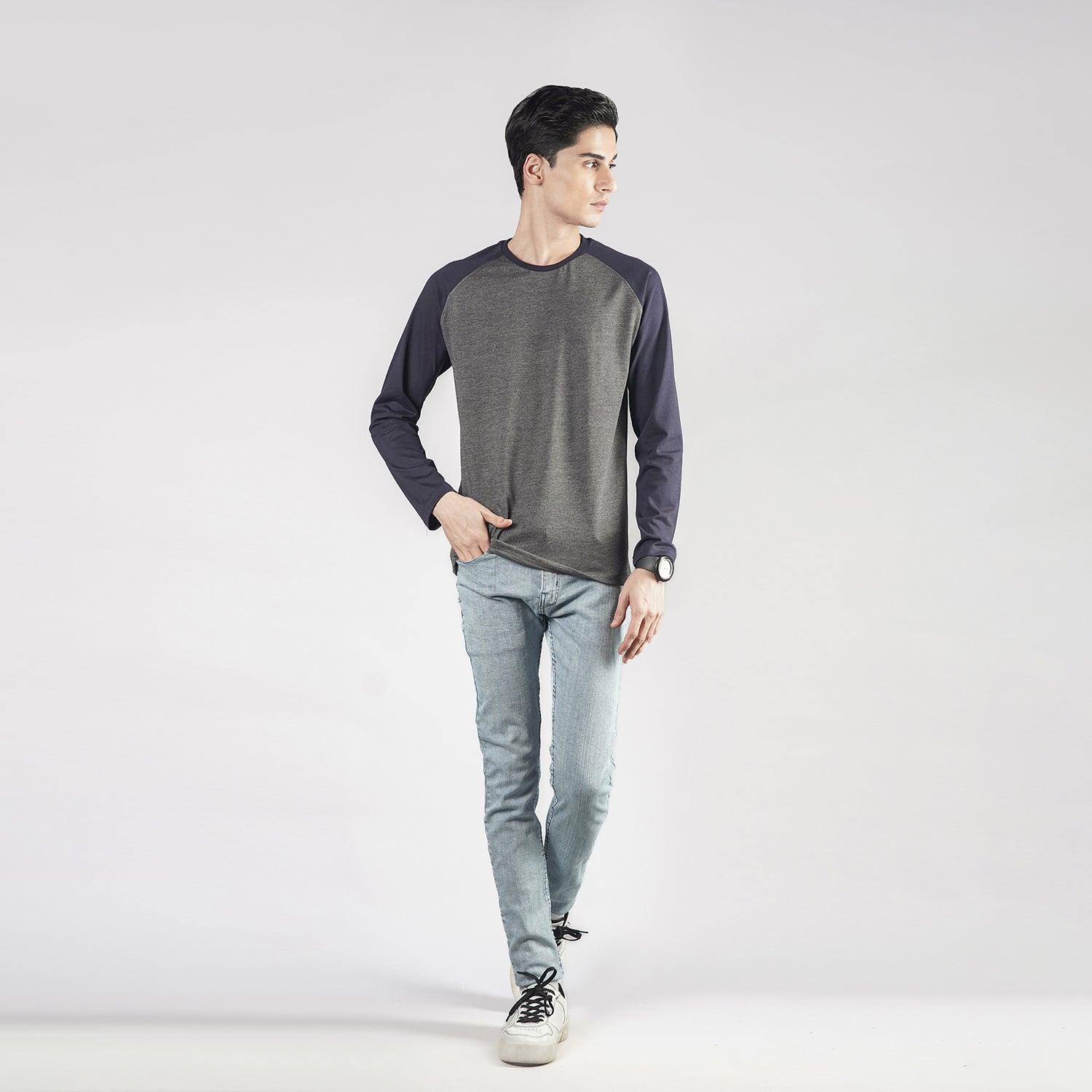 Charcoal Navy Raglan Full Sleeve - Surteez