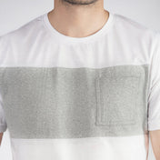 Grey White Colorblock Tee - Surteez