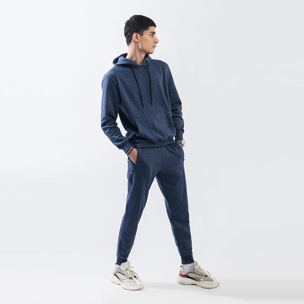 Melange Navy Fleece Hoodie - Surteez