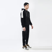 Black Contrast Side Fleece Tracksuit - Surteez