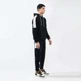 Black Contrast Side Fleece Tracksuit