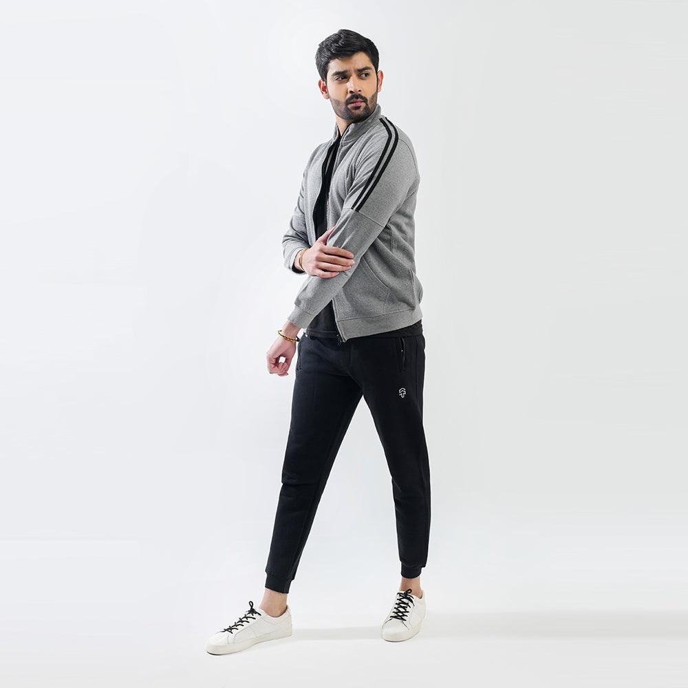 Grey Mock Neck Zipper - Surteez