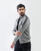 Grey Mock Neck Zipper