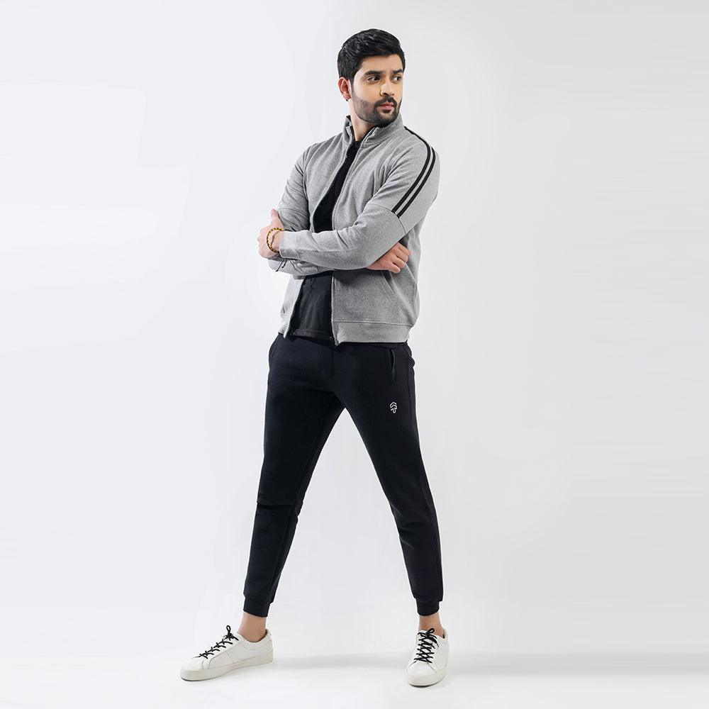 Grey Mock Neck Zipper - Surteez