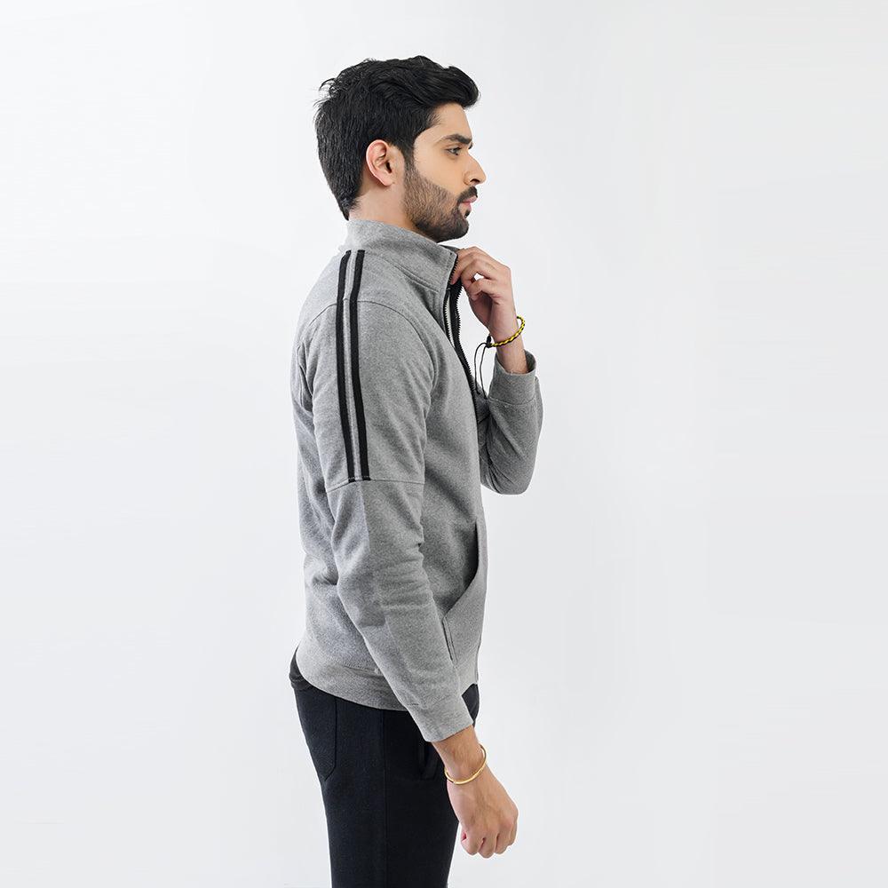 Grey Mock Neck Zipper - Surteez
