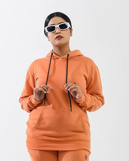 Fire Orange Fleece Hoodie - Surteez