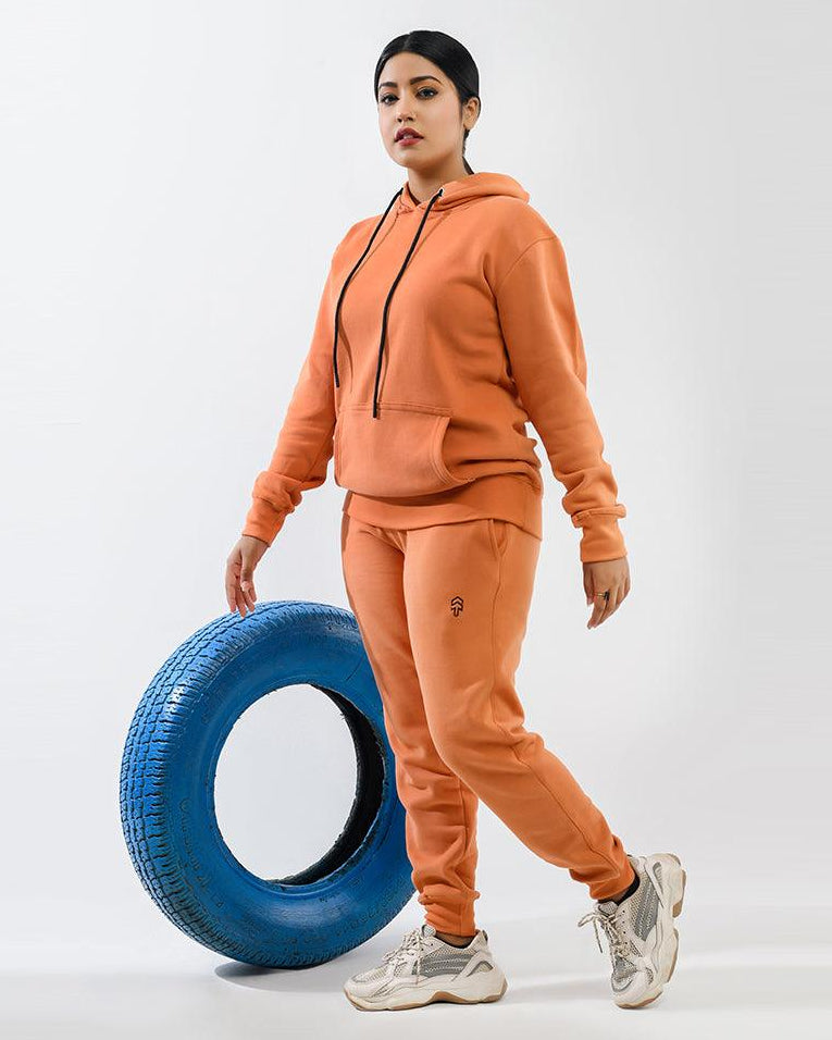 Fire Orange Fleece Tracksuit - Surteez