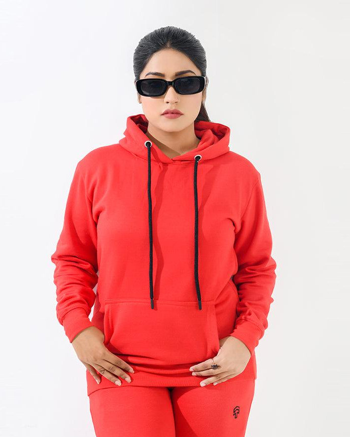 Candy Red Fleece Hoodie - Surteez